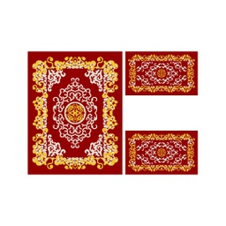 بلازا 92356 (مستطيل, ( T 100X125 + 2T 100X55 ), أحمر عنابي)