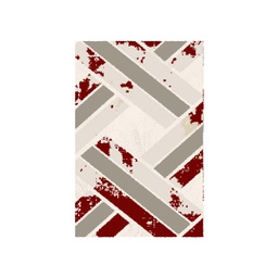 OZEL 9672A (Rectangulaire, 60X110, ECRU SHRINK_BORDEAUX)