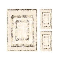 MUGLA B4580 (Rectangular, ( T 160X220 + 2T 60X110 ), ECRU SHRINK_MARRON CAFE)