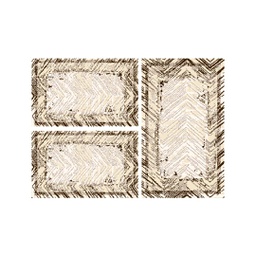 MUGLA B4570 (Rectangular, ( T 80X130 + 2T 65X100 ), ECRU SHRINK_MARRON CAFE)
