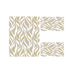 GALA 97223 (Rectangulaire, ( T 100X130 + 2T 60X100 ), ECRU SHRINK_MARRON MIEL)