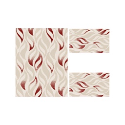 GALA 97220 (Rectangular, ( T 100X130 + 2T 60X100 ), ECRU SHRINK_BORDEAUX)
