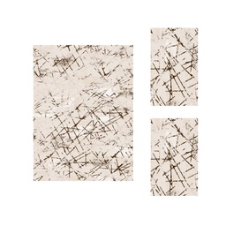 MADRID 9976K (Rectangular, ( T 155X220 + 2T 90X55 ), ECRU SHRINK_MARRON CAFE)