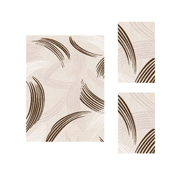 MADRID B628K (Rectangular, ( T 155X220 + 2T 90X55 ), ECRU SHRINK_MARRON CAFE)