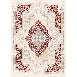OZEL 9671B (Rectangulaire, 200X280, ECRU SHRINK / BORDEAUX)