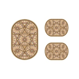 سطوري 0635A (بيضوي, ( O 80X115 + 2O 50X80 ), أبيض فاتح, مطبوعة)